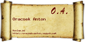 Oracsek Anton névjegykártya